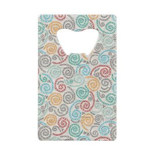 Embroidery fancy rumpled paper credit card bottle opener