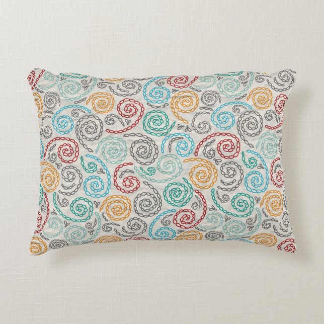 Embroidery fancy rumpled paper decorative pillow (Front)