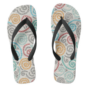Embroidery fancy rumpled paper flip flops