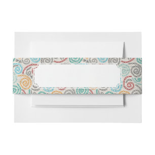 Embroidery fancy rumpled paper invitation belly band