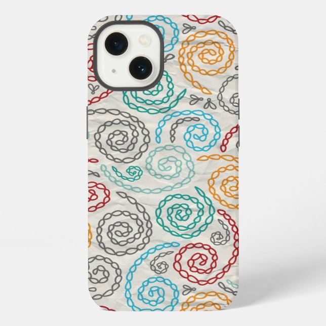 Embroidery fancy rumpled paper iPhone case (Back)