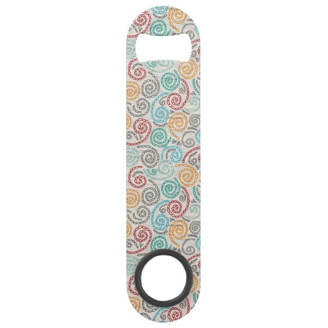 Embroidery fancy rumpled paper speed bottle opener (Front)