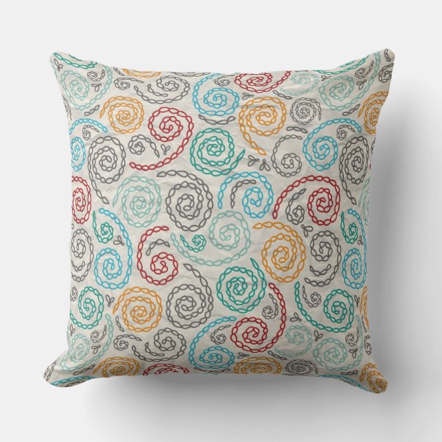 Embroidery fancy rumpled paper throw pillow (Front)
