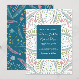 Embroidery Floral Wedding invitations