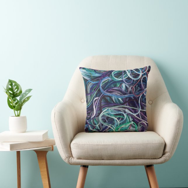 Embroidery Floss Texture • Crafts Throw Pillow (Chair)