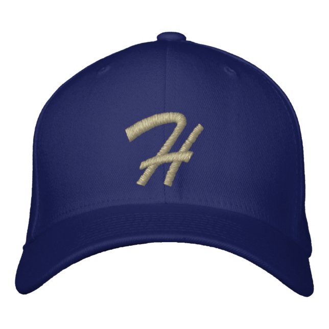 Embroidery Monogram Letter H Initial Embroidered Hat (Front)