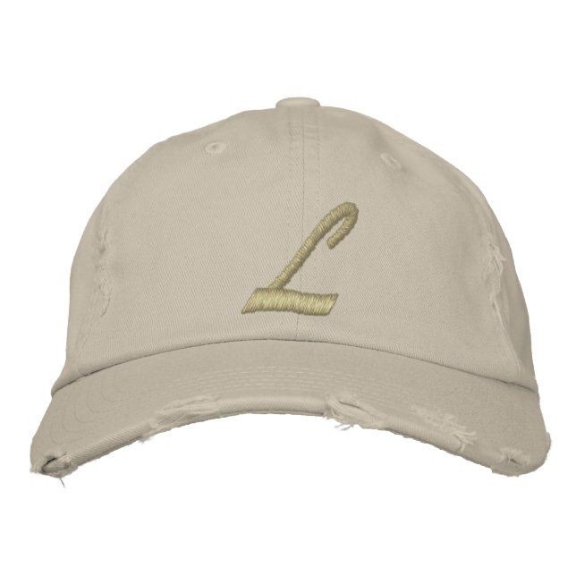 Embroidery Monogram Letter L Initial Embroidered Hat (Front)