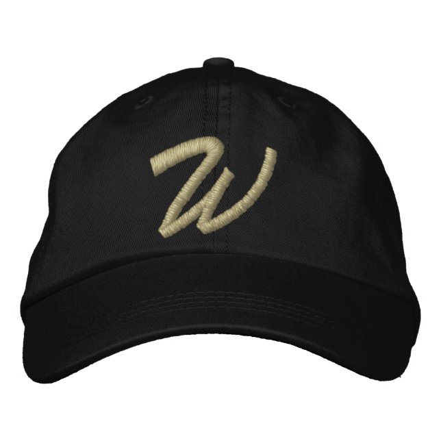 Embroidery Monogram Letter W Initial Embroidered Hat (Front)