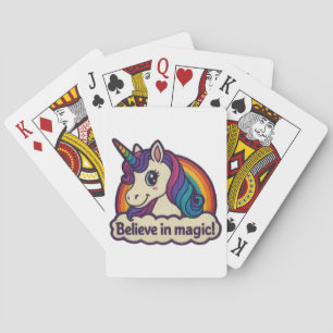 Embroidery Mythic Unicorn Magical Horned Animal  Playing Cards