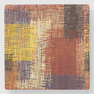 Embroidery ornament, coloured lines, bohemian styl stone coaster