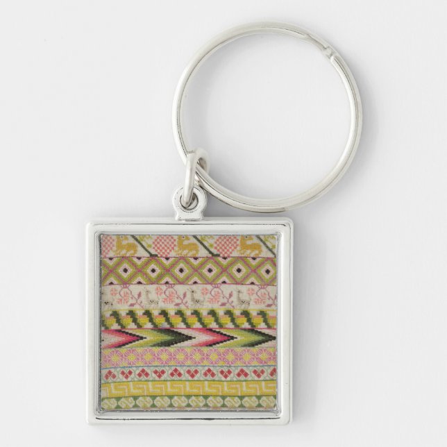 Embroidery sampler keychain (Front)