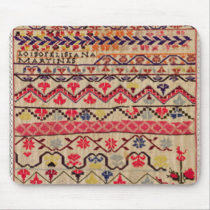 Embroidery sampler mouse pad