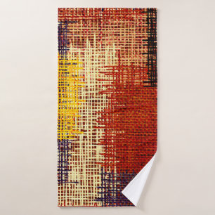 Embroidery - seamless ornament. Coloured lines on Bath Towel