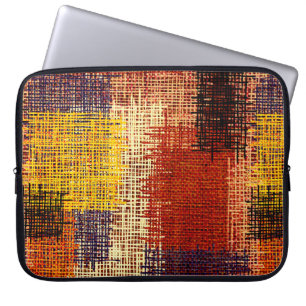Embroidery - seamless ornament. Coloured lines on Laptop Sleeve