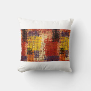 Embroidery - seamless ornament. Coloured lines on  Throw Pillow