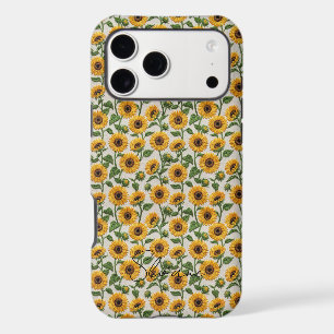 Embroidery Style Yellow Sunflower Floral Name