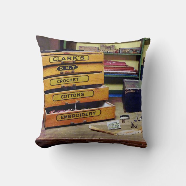 Embroidery Thread for Sale Throw Pillow (Front)