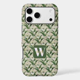 Embroidery White Calla Lily Floral Monogram