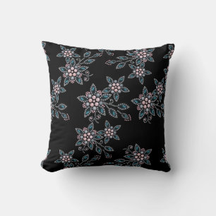 Embroidery with beads throw pillow