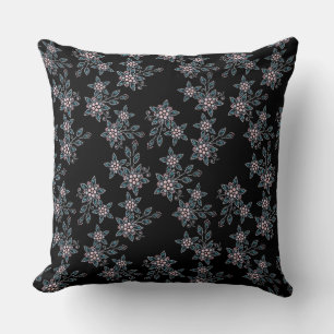 Embroidery with beads throw pillow