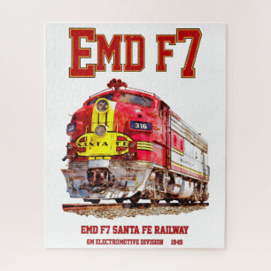 EMD F7 Santa Fe Warbonnet Diesel Locomotive. Jigsaw Puzzle