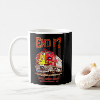 EMD F7 Santa Fe Warbonnet with American Flag. Coffee Mug