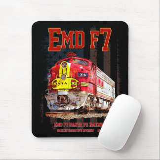 EMD F7 Santa Fe Warbonnet with American Flag. Mouse Pad