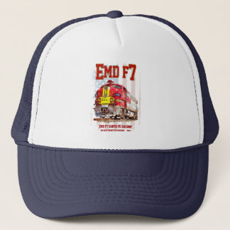 EMD F7 Santa Fe Warbonnet with American Flag. Trucker Hat