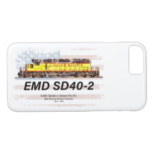 EMD SD40-2 Diesel Locomotive. American flag Case-Mate iPhone Case