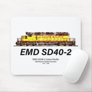 EMD SD40-2 Diesel Locomotive. Union Pacific Mouse Pad
