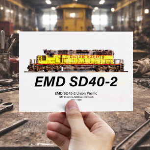 EMD SD40-2 Diesel Locomotive. Union Pacific Postcard