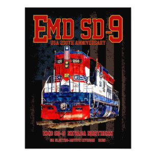 EMD SD-9 Locomotive USA 250th Anniversary Livery Photo Print