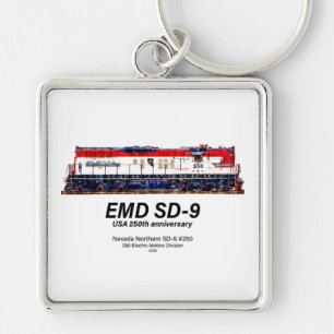 EMD SD-9 USA 250th Anniversary Heritage Locomotive Keychain