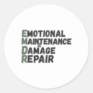 Emdr Emotional Maintenance And Damage Repair Humou Classic Round Sticker