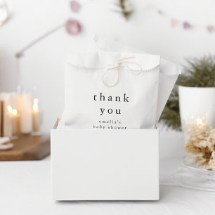 EMELIA Black White Simple Thank You Baby Shower Favour Bag