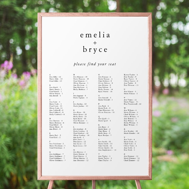 EMELIA Boho Unique Wedding Seating Chart Template (EMELIA Boho Unique Wedding Seating Chart Template)