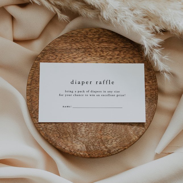 EMELIA Minimal Simple Baby Shower Diaper Raffle Enclosure Card (EMELIA Minimal Simple Baby Shower Diaper Raffle Enclosure Card)