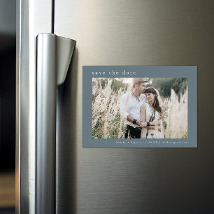 EMELIA Photo Blue Vintage Wedding Save the Date Magnetic Invitation