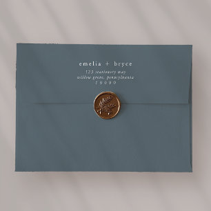 EMELIA Rustic Navy Enveloppe Faire-part de mariage