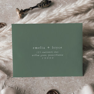 EMELIA Sage Wedding RSVP Self Addressed Envelope
