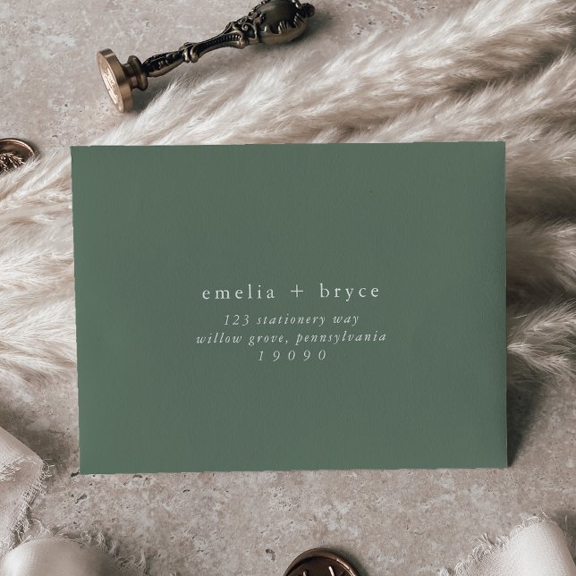 EMELIA Sage Wedding RSVP Self Addressed Envelope (EMELIA Sage Wedding RSVP Self Addressed Envelope)