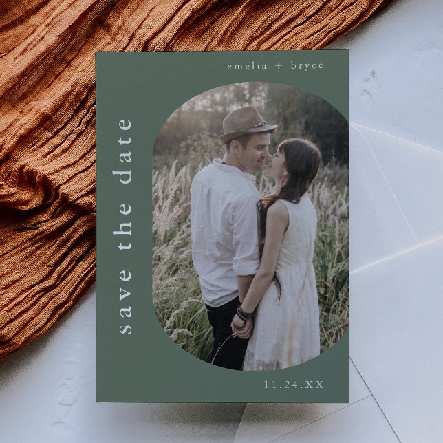 EMELIA Silver Foil Woodland Wedding Save the Date (EMELIA Silver Foil Woodland Wedding Save the Date Foil Invitation)