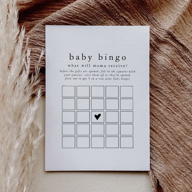 EMELIA Simple Baby Bingo Baby shower Carte de jeu (EMELIA Simple Baby Bingo Baby Shower Game Card)