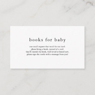 EMELIA Simple Books for Baby Shower Card
