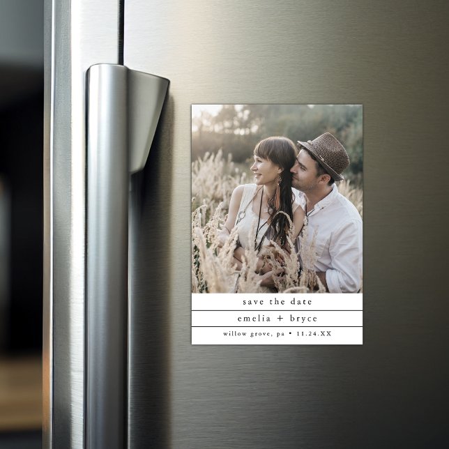 EMELIA Unique Photo Neutral Wedding Save the Date Magnetic Invitation (EMELIA Unique Photo Neutral Wedding Save the Date Magnetic Invitation)