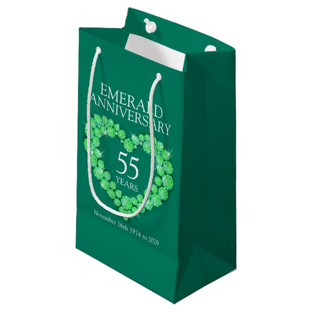 Emerald 55th wedding anniversary photo bag (Front Angled)