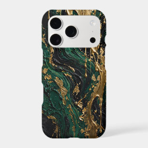Emerald Abyss - Luxury Green Black and Gold Liquid