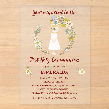 Emerald Acrylic Communion Invitation