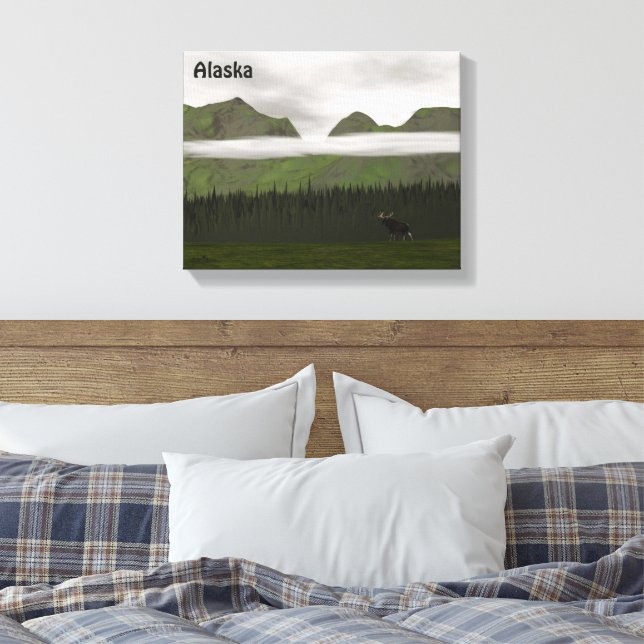 Emerald Alaska Canvas Print (Insitu(Bedroom))