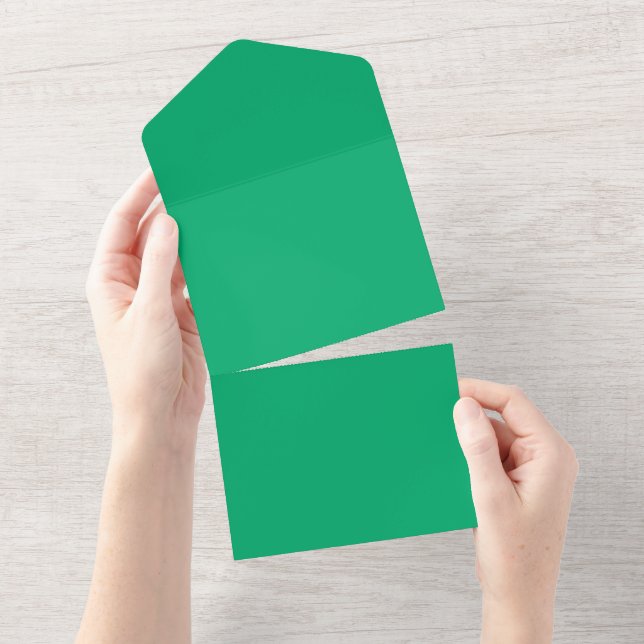 Emerald All-in-One Wedding Invite – Customizable (Tearaway)